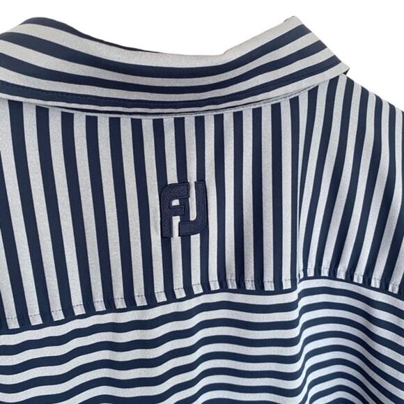 FootJoy Navy and Gray Striped Golf Polo - XXL - Picture 4 of 5